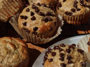 Muffins pépites de chocolat, pré-entraînement banane et compote de pommes